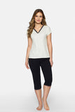 Elegant Women's Pajama Set with Lace Detail and Soft Fabric