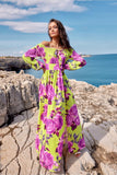Elegant Open-Shoulder Maxi Dress with Waist Belt