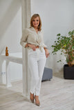 Elegant Medium Rise Pants with Decorative Darts