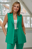Designer Lined Jacket Vest with Metal Hardware