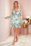 Floral Chiffon Dress with Frills and Elastic Waistband