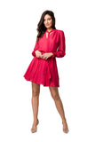 Chic Chiffon Mini Dress with Sash and Frill Details