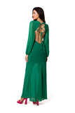 Chic Open Back Chiffon Maxi Dress for Special Occasions