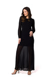 Chiffon Maxi Dress with Open Back and Boning