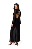 Chiffon Maxi Dress with Open Back and Boning