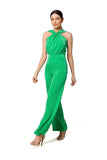 Elegant Open Shoulder Jumpsuit with Interlacing Detail