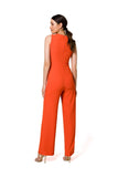 Elegant Open Shoulder Jumpsuit with Interlaced Front
