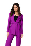 Flowing Fabric Jacket with Belt for Bold Feminine Style