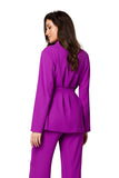 Flowing Fabric Jacket with Belt for Bold Feminine Style