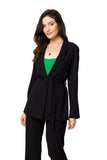 Flowing Fabric Jacket with Belt for Bold Femininity