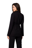 Flowing Fabric Jacket with Belt for Bold Femininity