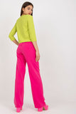 Lace-Trimmed 3/4 Sleeve Blouse with Round Neckline