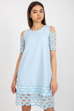 Elegant Cocktail Dress with Openwork Sleeves and Trim