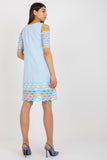 Elegant Cocktail Dress with Openwork Sleeves and Trim