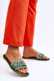 Decorative Women's Flip-Flops with Rhinestones & Eco Leather