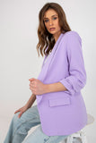 Elegant Lined Women's 3/4 Sleeve Unbuttoned Jacket