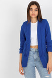 Chic 3/4 Sleeve Lined Women's Jacket with Imitation Pockets