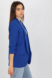 Chic 3/4 Sleeve Lined Women's Jacket with Imitation Pockets