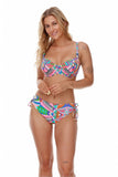 Vivid Geometric Pattern Bikini Bra for Curvy Women