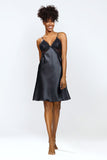 Seductive Lace and Satin Chemise with Cut-Out Neckline