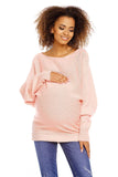 Cozy Oversized Pregnancy Sweater with Ribbed Hem