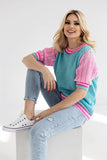 Loose Fit Short Sleeve Openwork Sweater in Soft Knit