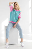 Loose Fit Short Sleeve Openwork Sweater in Soft Knit