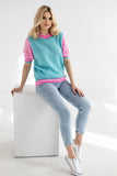 Loose Fit Short Sleeve Openwork Sweater in Soft Knit