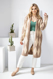 Geometric Pattern Long Sleeve Unbuttoned Cardigan Sweater