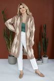 Geometric Pattern Long Sleeve Unbuttoned Cardigan Sweater