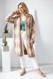 Geometric Pattern Long Sleeve Unbuttoned Cardigan Sweater
