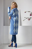 Geometric Pattern Long Sleeve Unbuttoned Cardigan