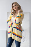 Loose Cut Striped Cardigan with Long Sleeves