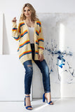 Loose Cut Striped Cardigan with Long Sleeves