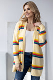 Loose Cut Striped Cardigan with Long Sleeves