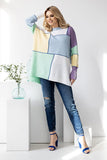 Colorful Block Pattern Loose-Fitting Long Sleeve Sweater