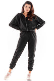 Sporty Relaxed Hooded Sweatshirt with Zipper Closure