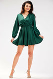 Elegant Mini Dress with Long Sleeves and Belted Waist