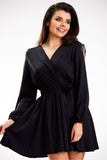 Elegant Mini Dress with Long Sleeves and Belt