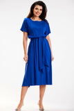 Airy Midi Kimono Dress with Waist Tie - Perfect for Work