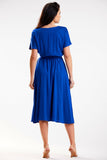 Airy Midi Kimono Dress with Waist Tie - Perfect for Work