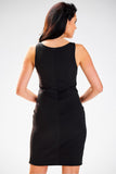 Fitted Feminine Dress with Decorative Shoulder Binding