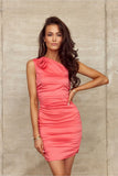 Feminine One-Shoulder Cutout Mini Dress for Evening Events
