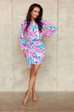 Charming Mini Dress with Teardrop Neckline and Tie Waist