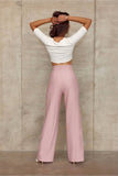Long Wide-Legged Bell-Bottom Pants with Slip Pockets