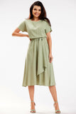 Airy Midi Kimono Dress with Waist Sash for Effortless Style