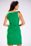 Fitted Feminine Dress with Decorative Shoulder Binding
