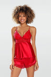 Elegant Satin Lace Blouse and Shorts Set for Special Occasions
