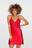 Romantic Red Lace Slip Nightgown for Sensual Evenings