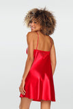Romantic Red Lace Slip Nightgown for Sensual Evenings